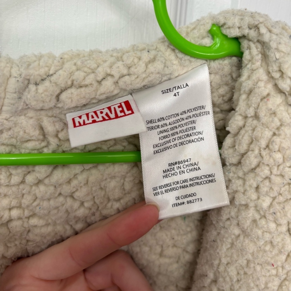 Navy & Cream Marvel Sherpa-Lined Zip Hoodie | Kids 4T - Picture 6 of 9
